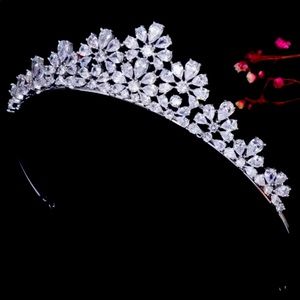 AAA CZ teardrop bridal Tiara / Crown